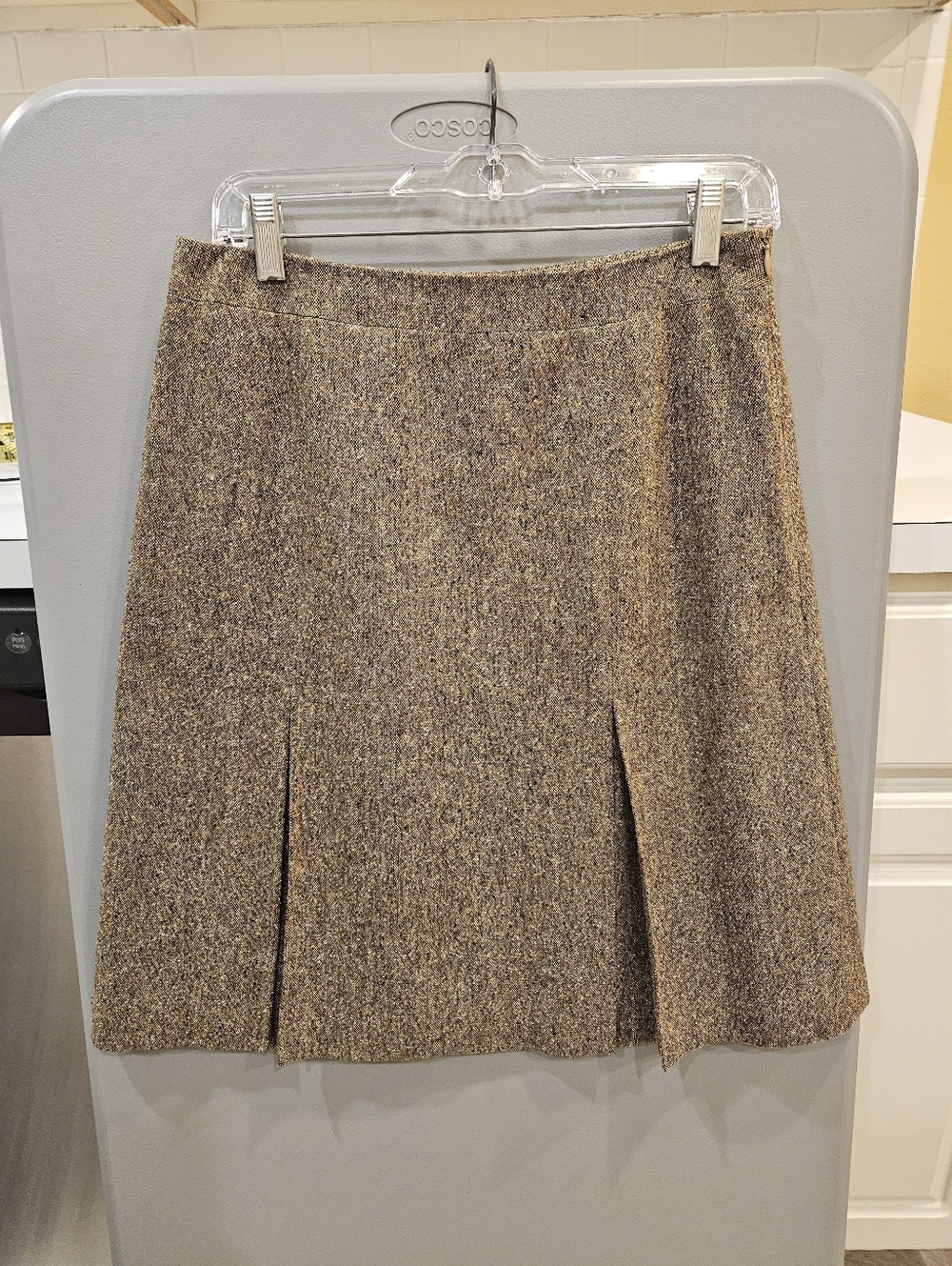 Talbots Classic Brown Tweed Pleated Skirt - Women's Size 8